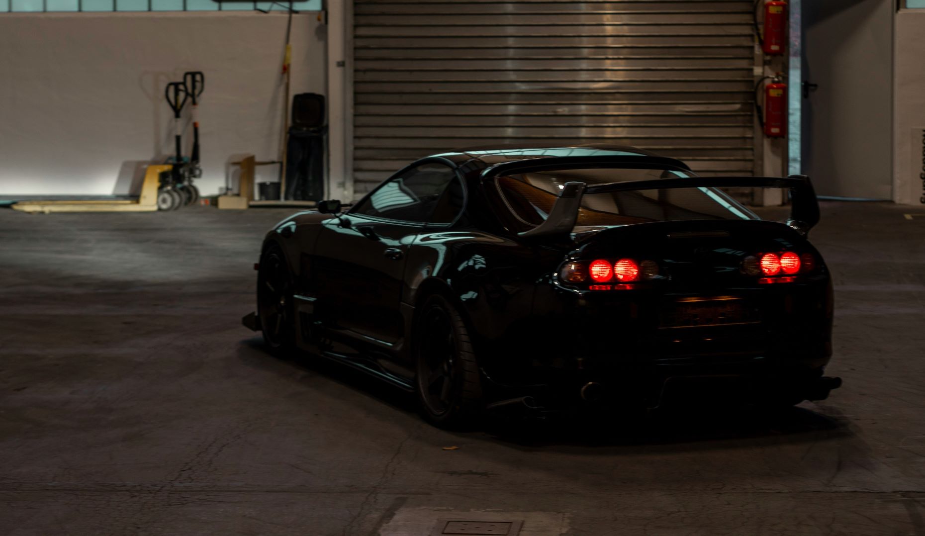 Japanese import vehicle in a warehouse